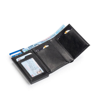 Pop-Up Leather Trifold Wallet