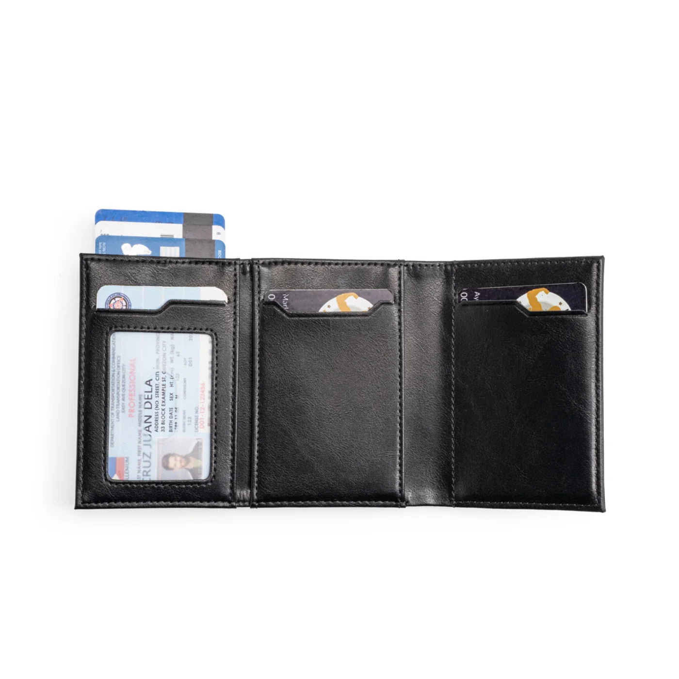 Pop-Up Leather Trifold Wallet